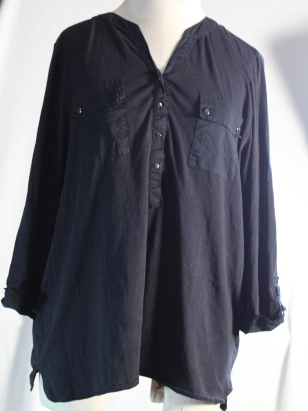 Rafaella Size XL Soft Stretchy Black Knit Top
